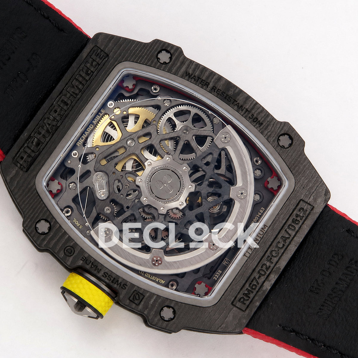 Richard Mille RM67-02 Black NTPT Alexander Black/Red/Yellow Skeleton Dial CRMA7 Super Clone