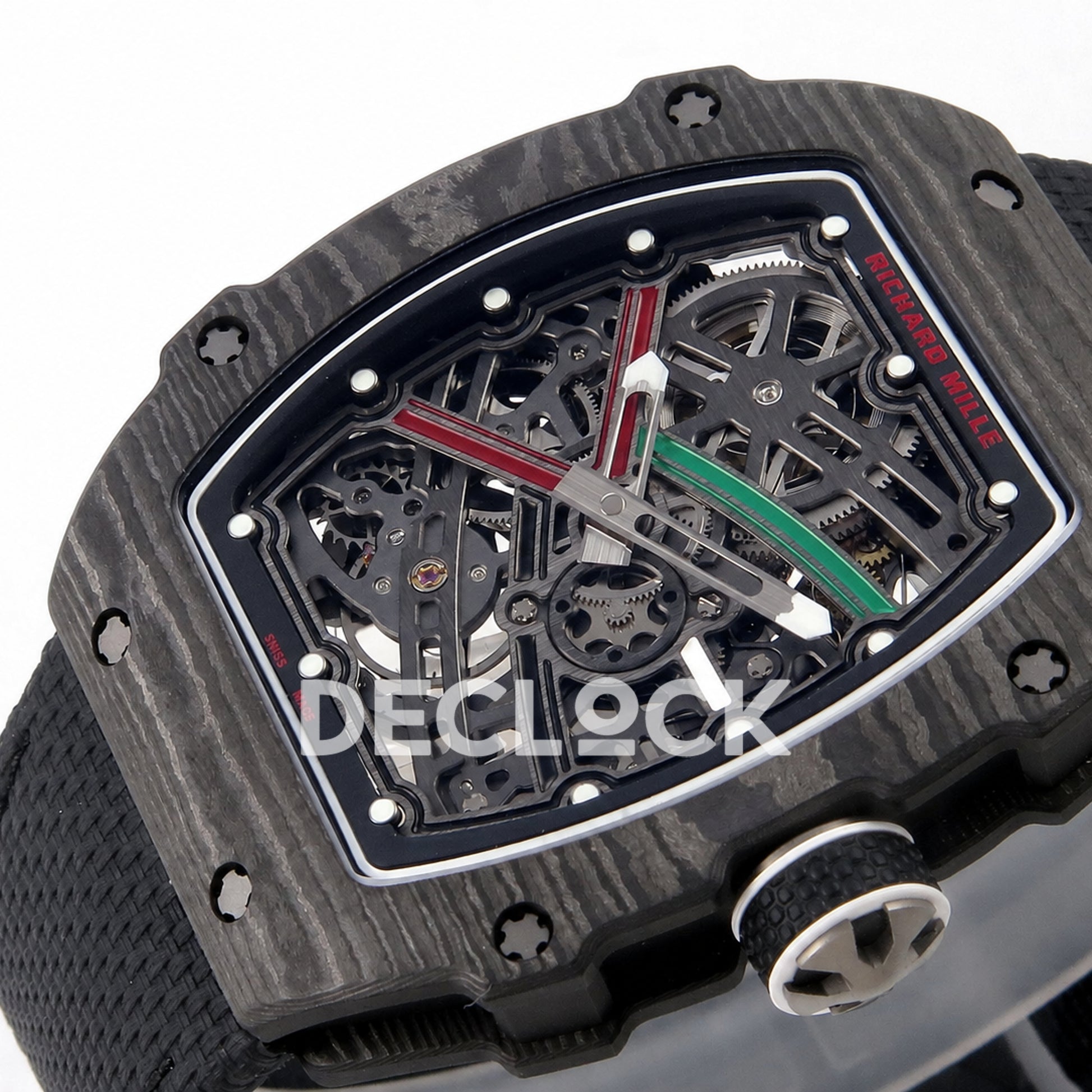 Richard Mille RM67-02 Black NTPT UAE Green/Red/Black Skeleton Dial CRMA7 Super Clone