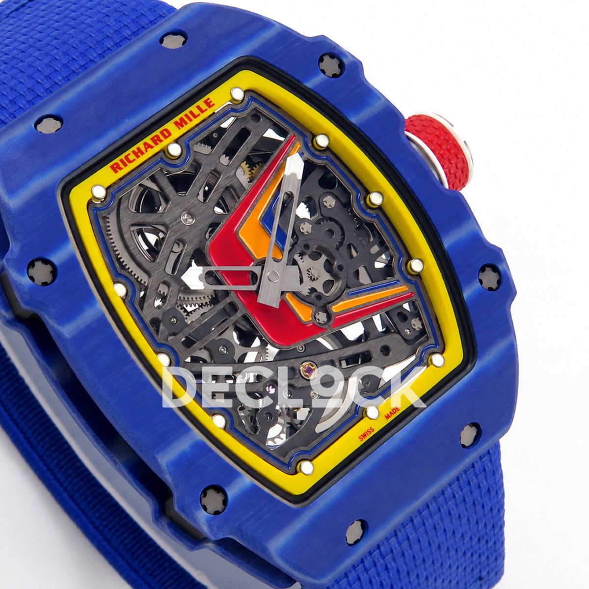 Richard Mille RM67-02 RICH Maker blue NTPT Fernando Alonso CRMA7 — angled dial closeup