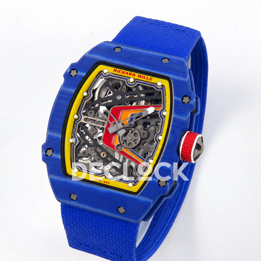 Richard Mille RM67-02 RICH Maker blue NTPT Fernando Alonso CRMA7 — angled front