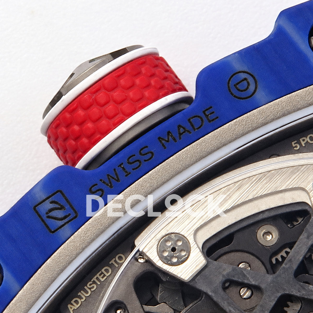 Richard Mille RM67-02 RICH Maker blue NTPT Fernando Alonso CRMA7 — crown and caseback detail