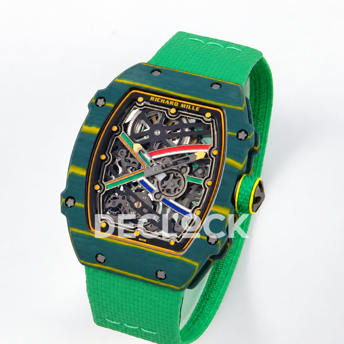 Richard Mille RM67-02 RICH Maker green NTPT Wayde Van Niekerk CRMA7 — angled front