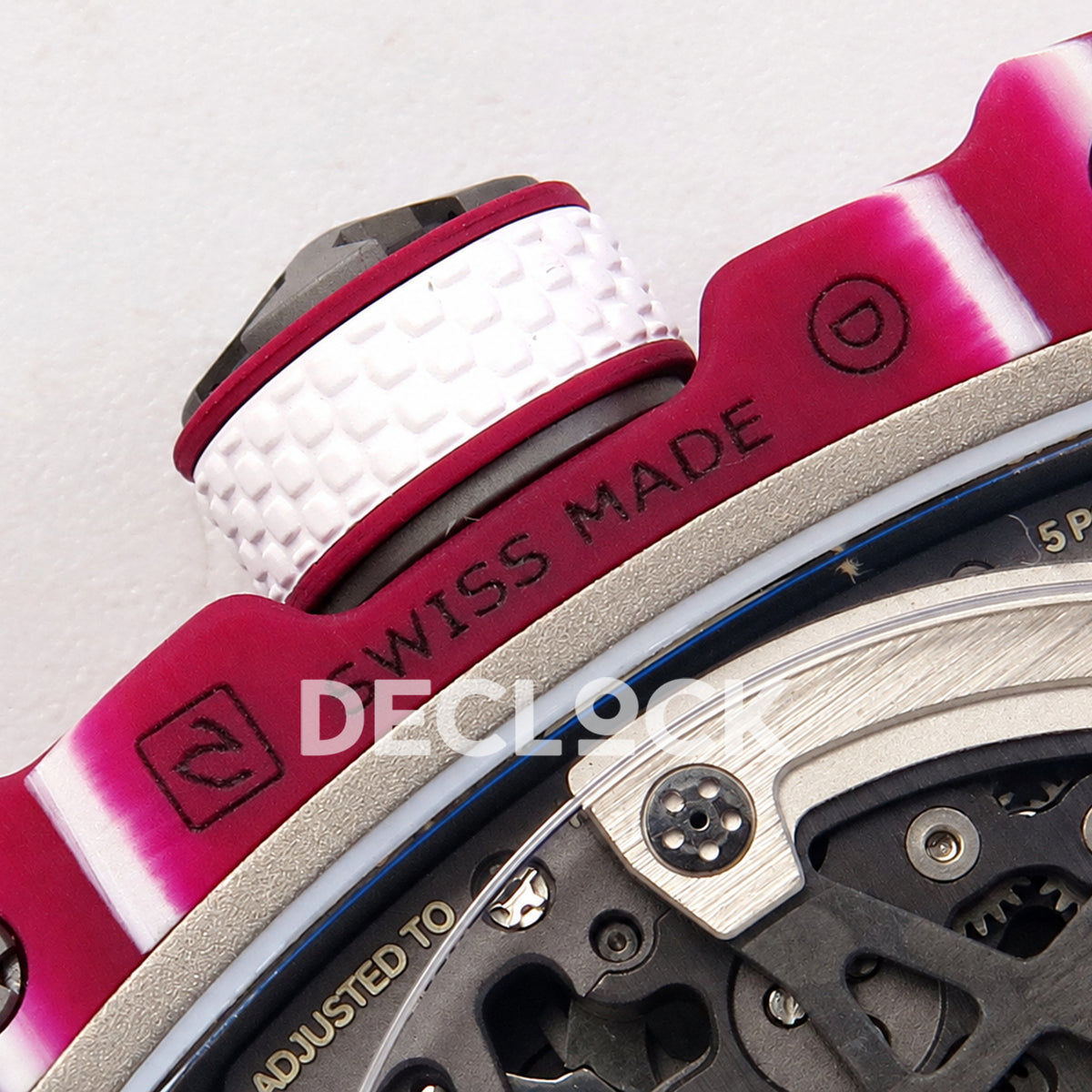 Richard Mille RM67-02 RICH Maker purple NTPT Mutaz skeleton CRMA7 — crown back detail