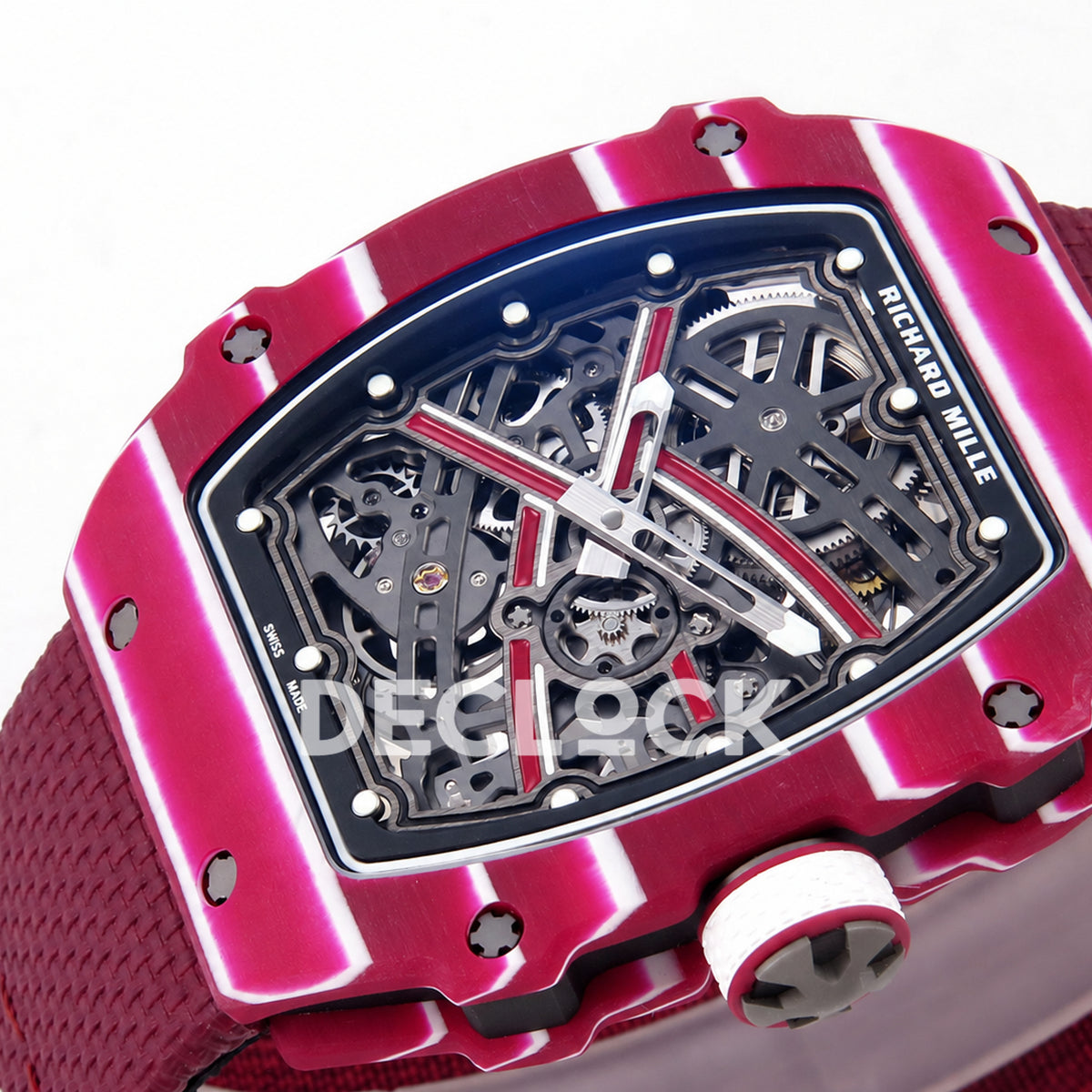Richard Mille RM67-02 RICH Maker purple NTPT Mutaz skeleton CRMA7 — crown dial angle