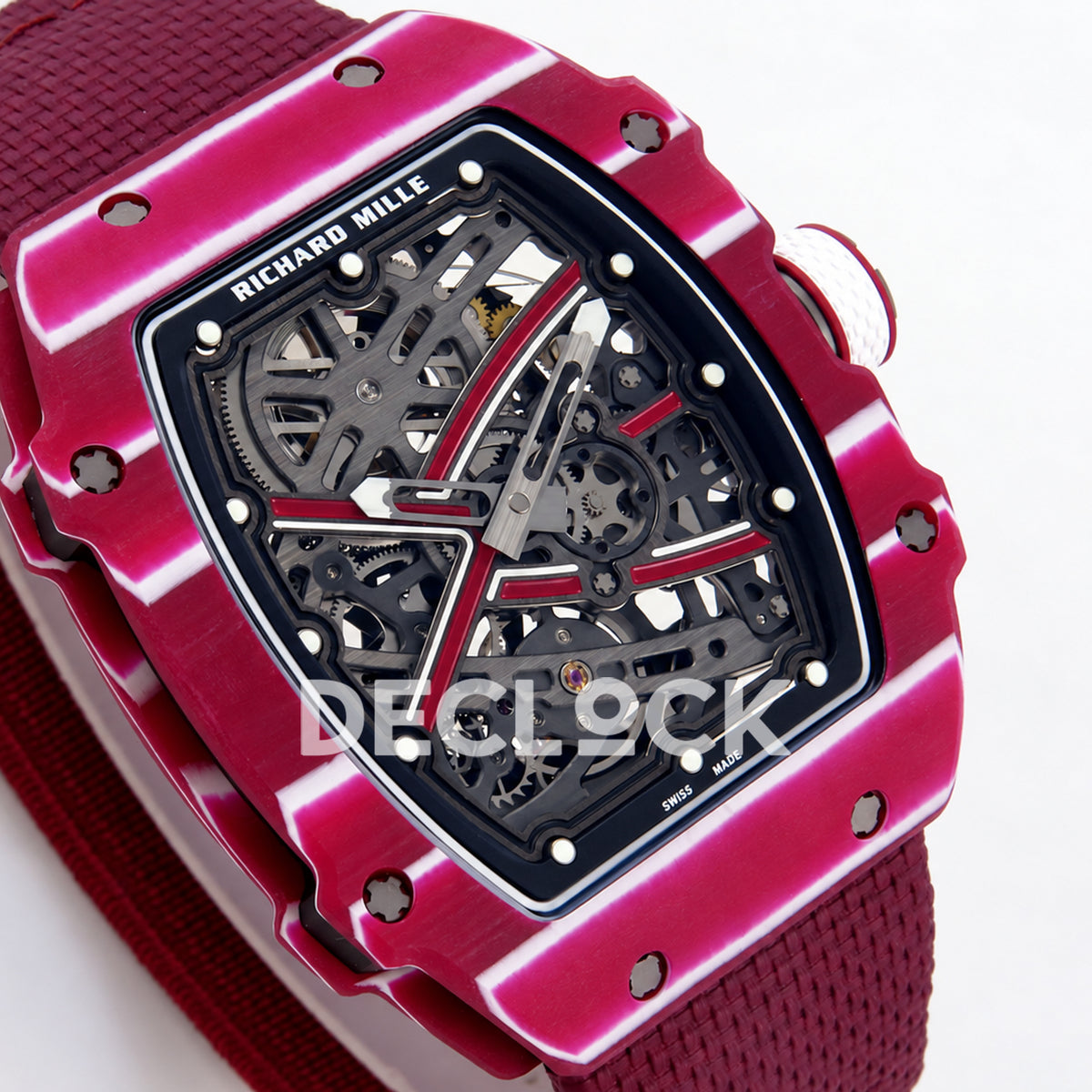 Richard Mille RM67-02 RICH Maker purple NTPT Mutaz skeleton CRMA7 — dial left angle