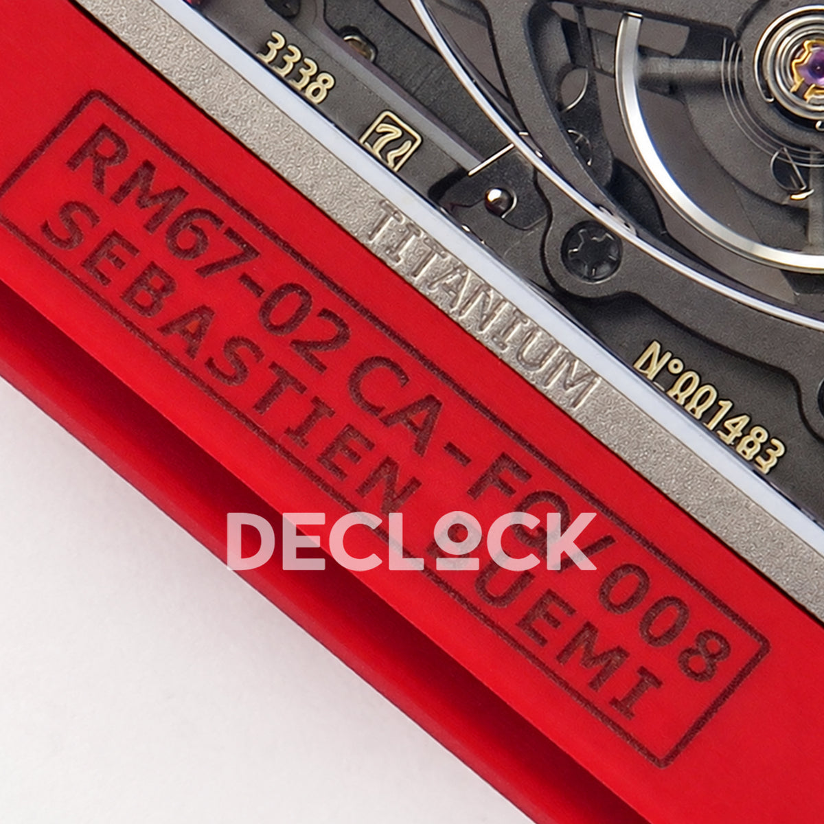 Richard Mille RM67-02 RICH Maker red NTPT skeleton CRMA7 — caseback reference