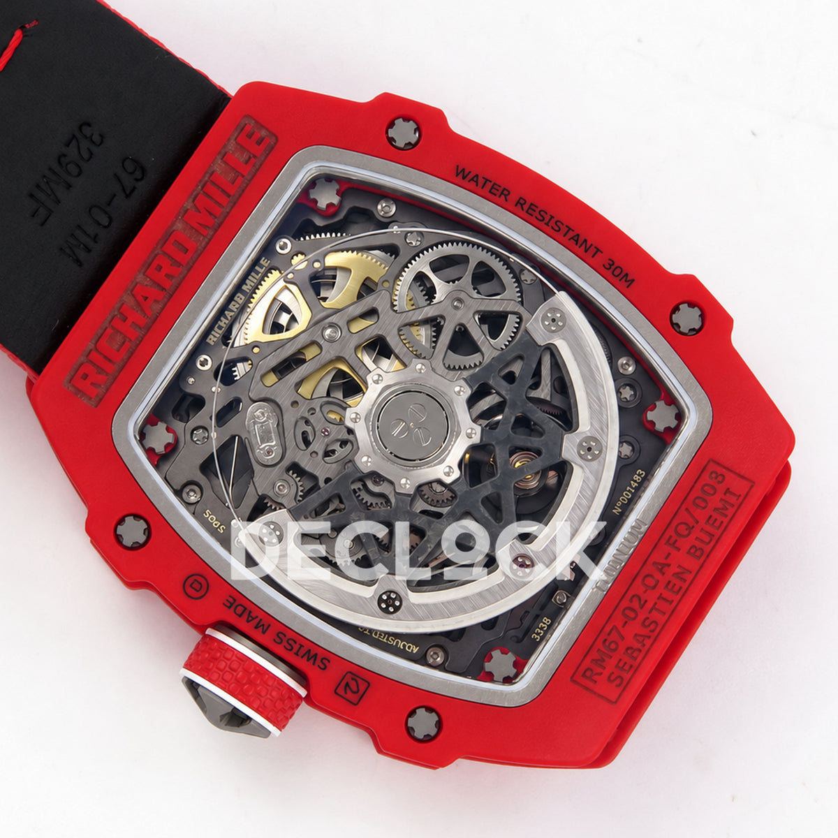 Richard Mille RM67-02 RICH Maker red NTPT skeleton CRMA7 — caseback rotor