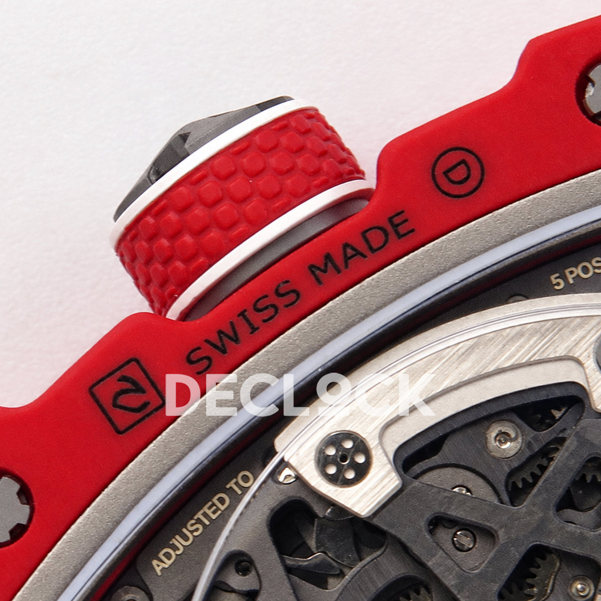 Richard Mille RM67-02 RICH Maker red NTPT skeleton CRMA7 — crown back detail