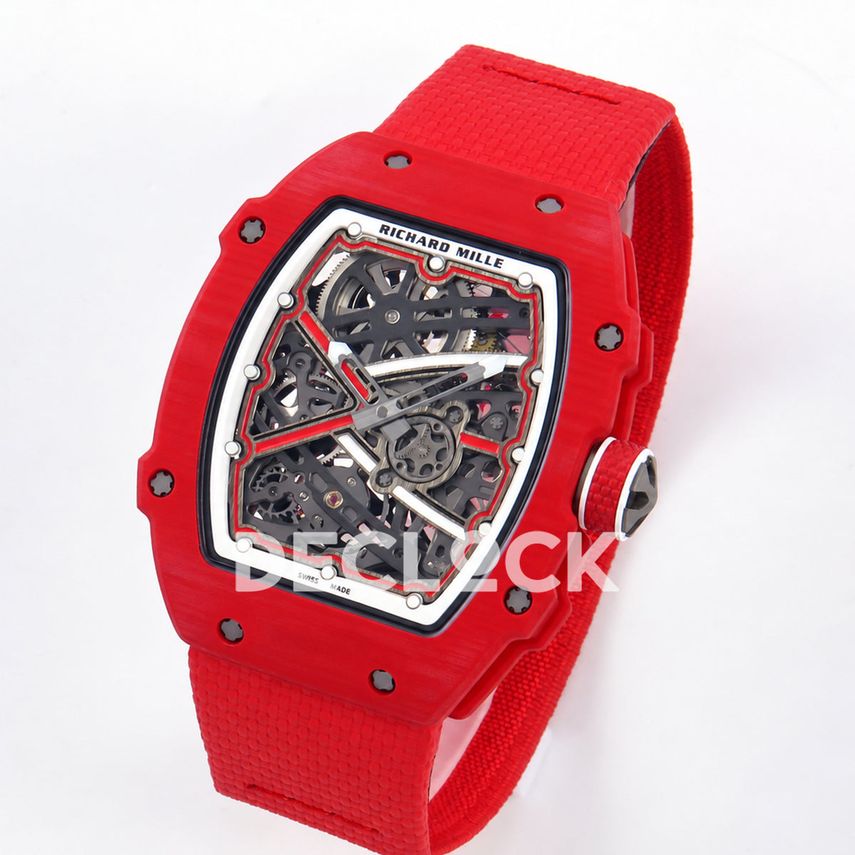Richard Mille RM67-02 RICH Maker red NTPT skeleton CRMA7 — three quarter front