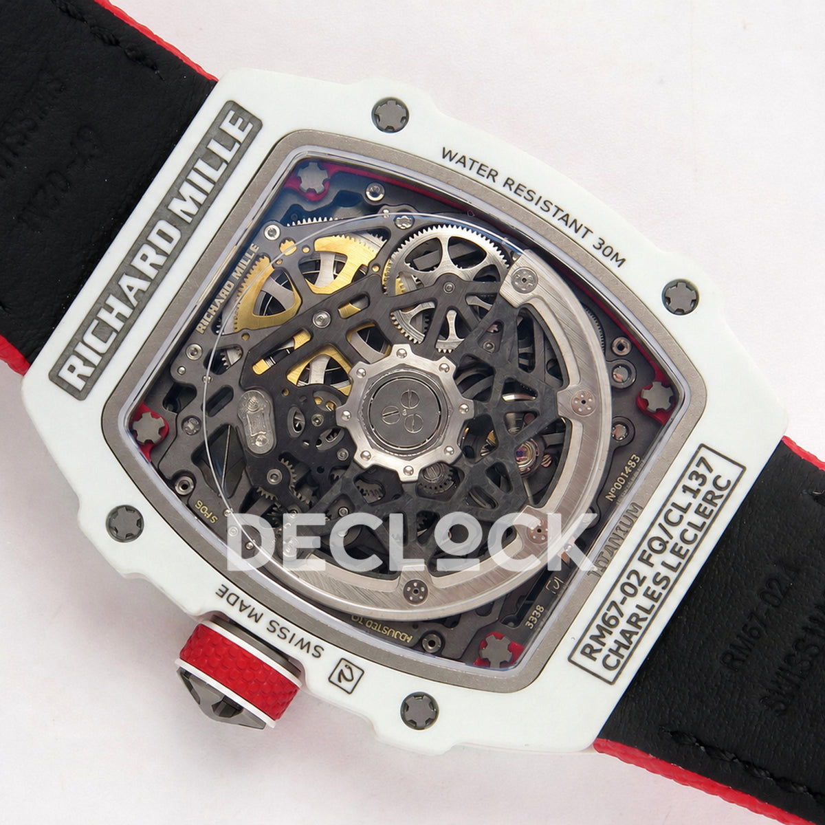 Richard Mille RM67-02 White NTPT Monaco Red/White Skeleton Dial CRMA7 Super Clone