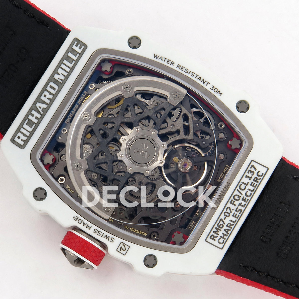 Richard Mille RM67-02 White NTPT Monaco Red/White Skeleton Dial CRMA7 Super Clone