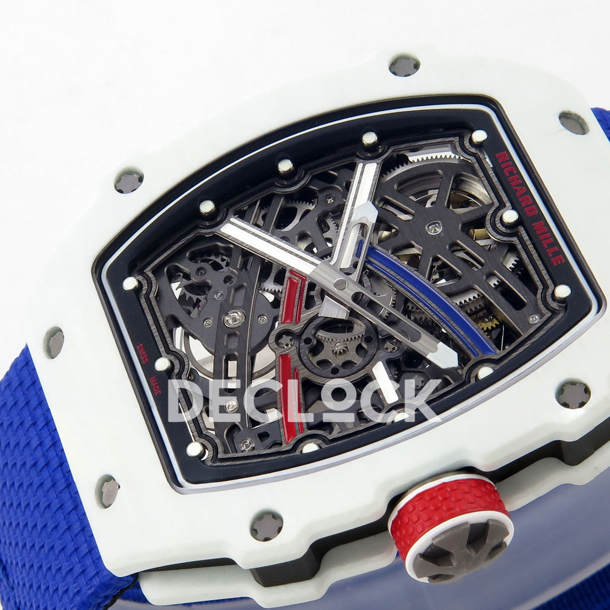 Richard Mille RM67-02 RICH White France Pro V2 replica - horizontal skeleton dial with original luminous hands