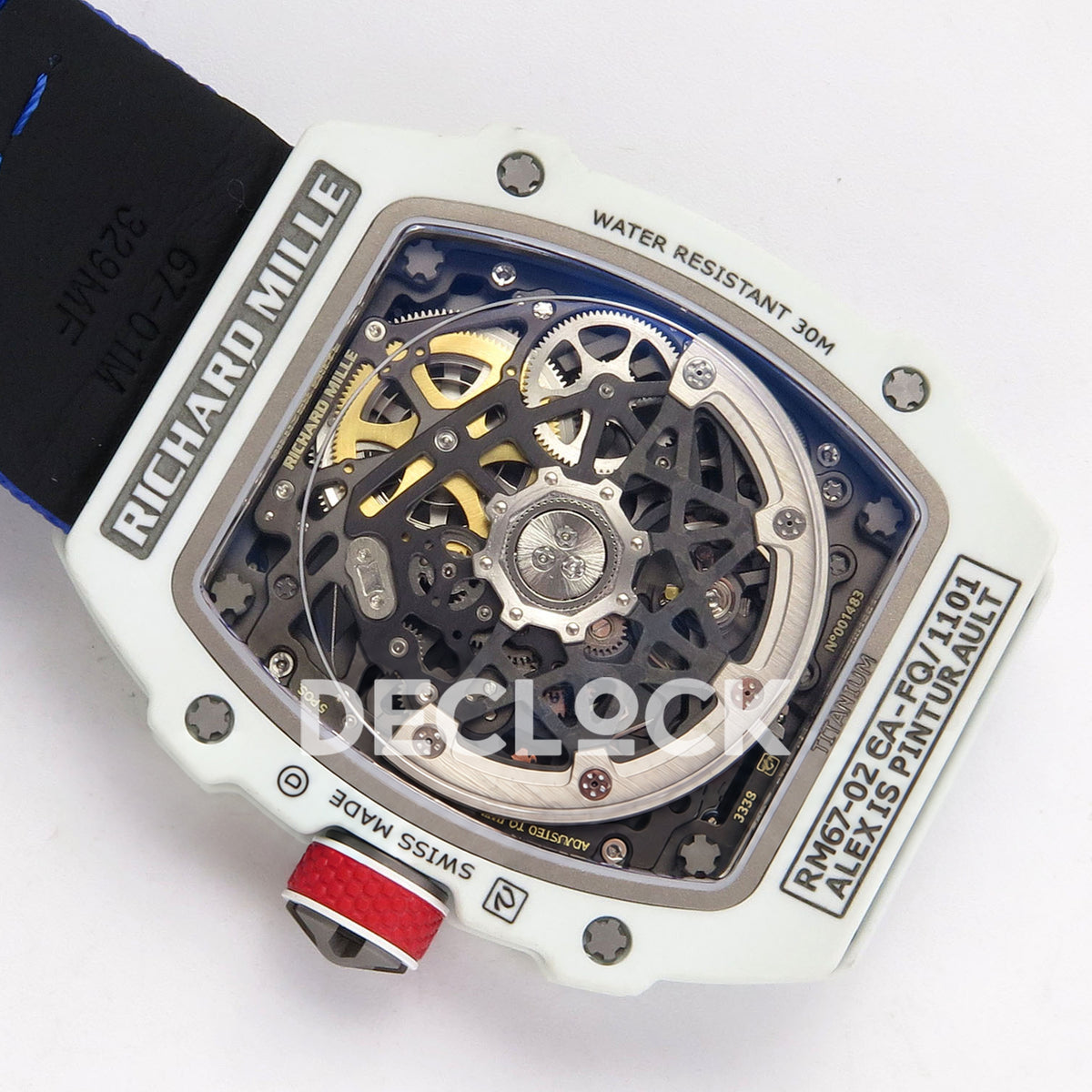 Richard Mille RM67-02 RICH White France Pro V2 replica - original CRMA7 movement and Alexis Pinturault caseback