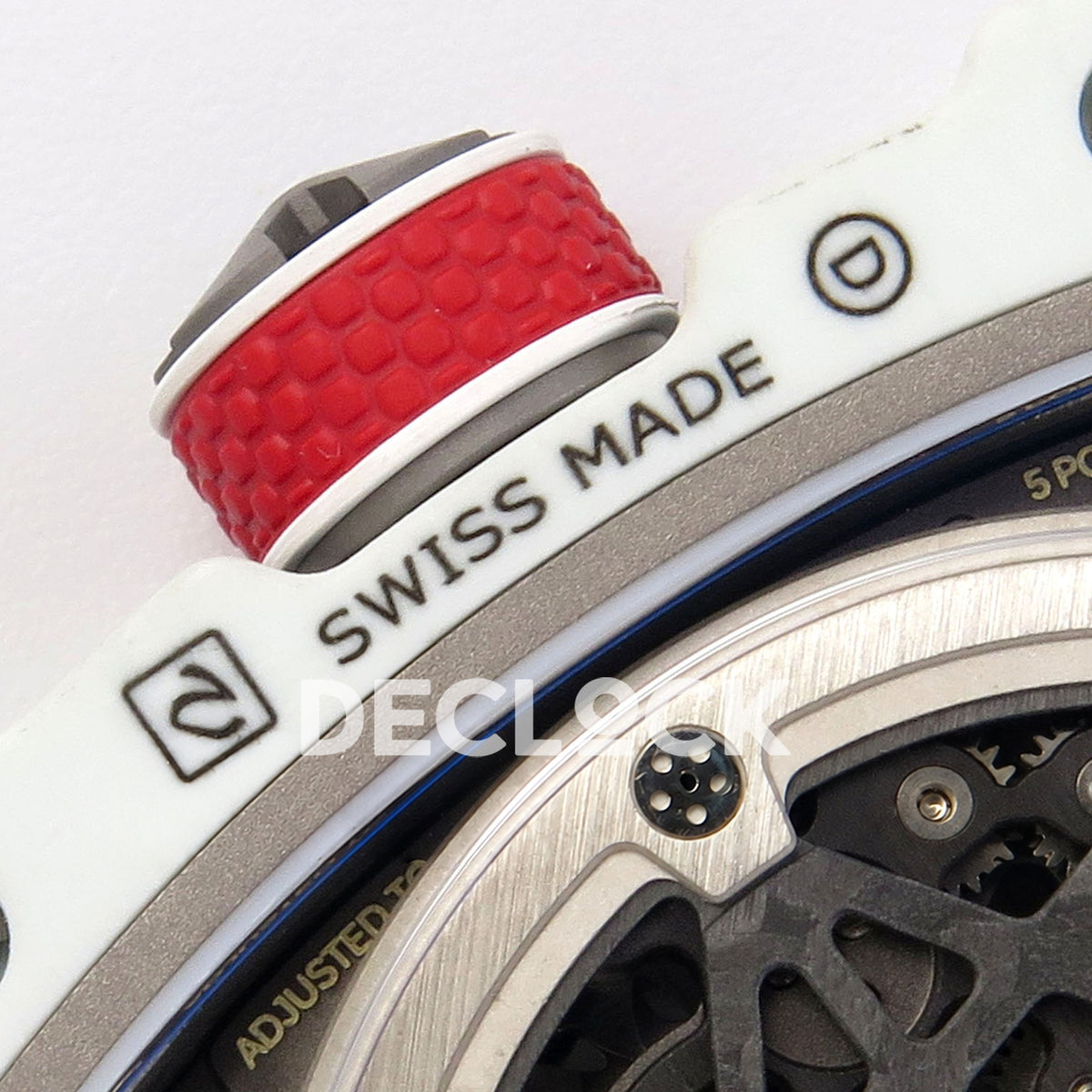 Richard Mille RM67-02 RICH White France Pro V2 replica - original red crown and Swiss Made marking