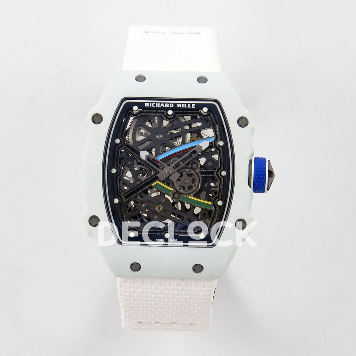 Richard Mille RM67-02 RICH UAE 2026 replica - original skeleton dial, white NTPT case and white elastic strap
