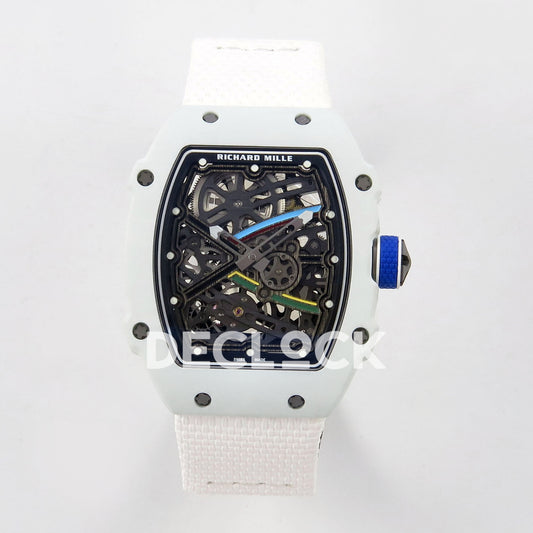 Richard Mille RM67-02 RICH UAE 2026 replica - original skeleton dial, white NTPT case and white elastic strap