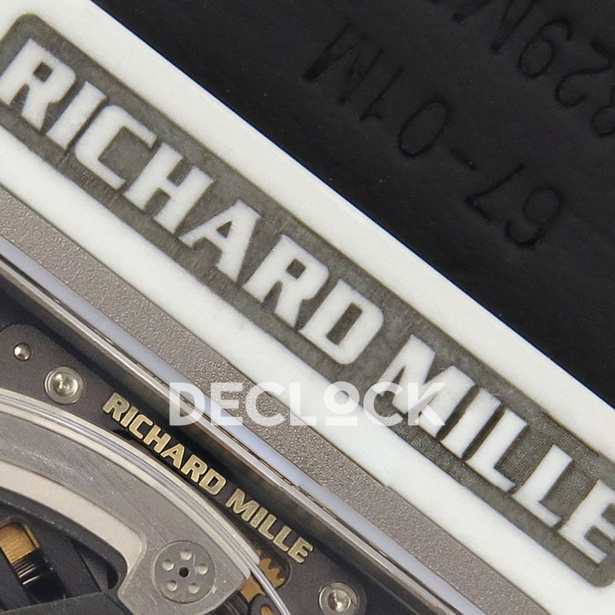 Richard Mille RM67-02 RICH UAE 2026 replica - original Richard Mille caseback and movement engravings in close-up