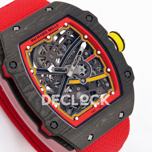 Richard Mille RM67-02 UMI V3 black NTPT Germany Miyota 9015 CRMA7 — angled dial closeup