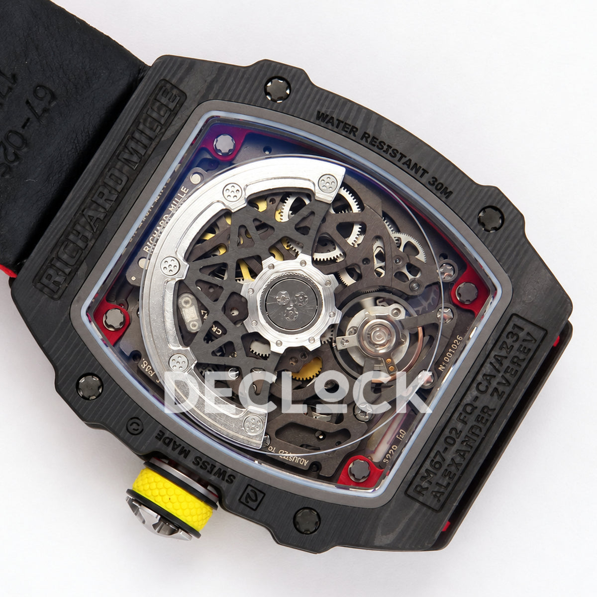 Richard Mille RM67-02 UMI V3 black NTPT Germany Miyota 9015 CRMA7 — caseback movement view