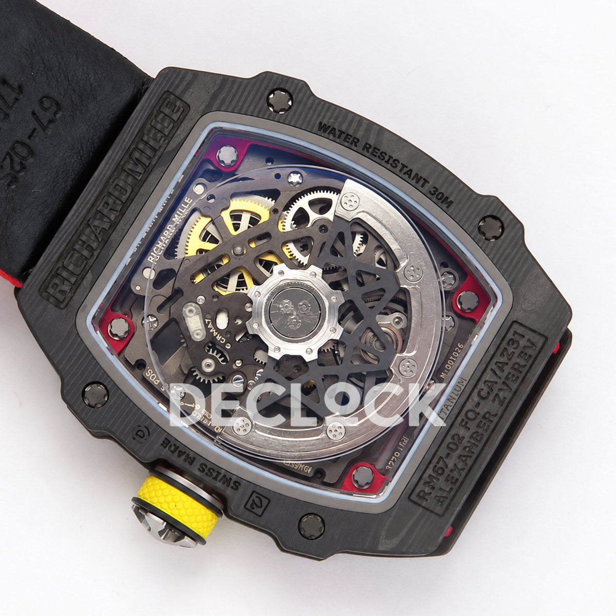 Richard Mille RM67-02 UMI V3 black NTPT Germany Miyota 9015 CRMA7 — caseback rotor view