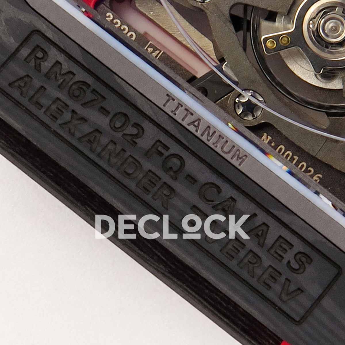 Richard Mille RM67-02 UMI V3 black NTPT Germany Miyota 9015 CRMA7 — reference engraving