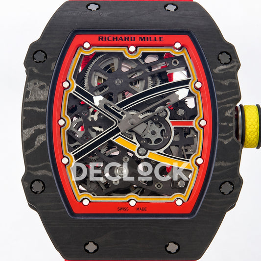 Richard Mille RM67-02 UMI V3 black NTPT Germany Miyota 9015 CRMA7 — skeleton dial closeup