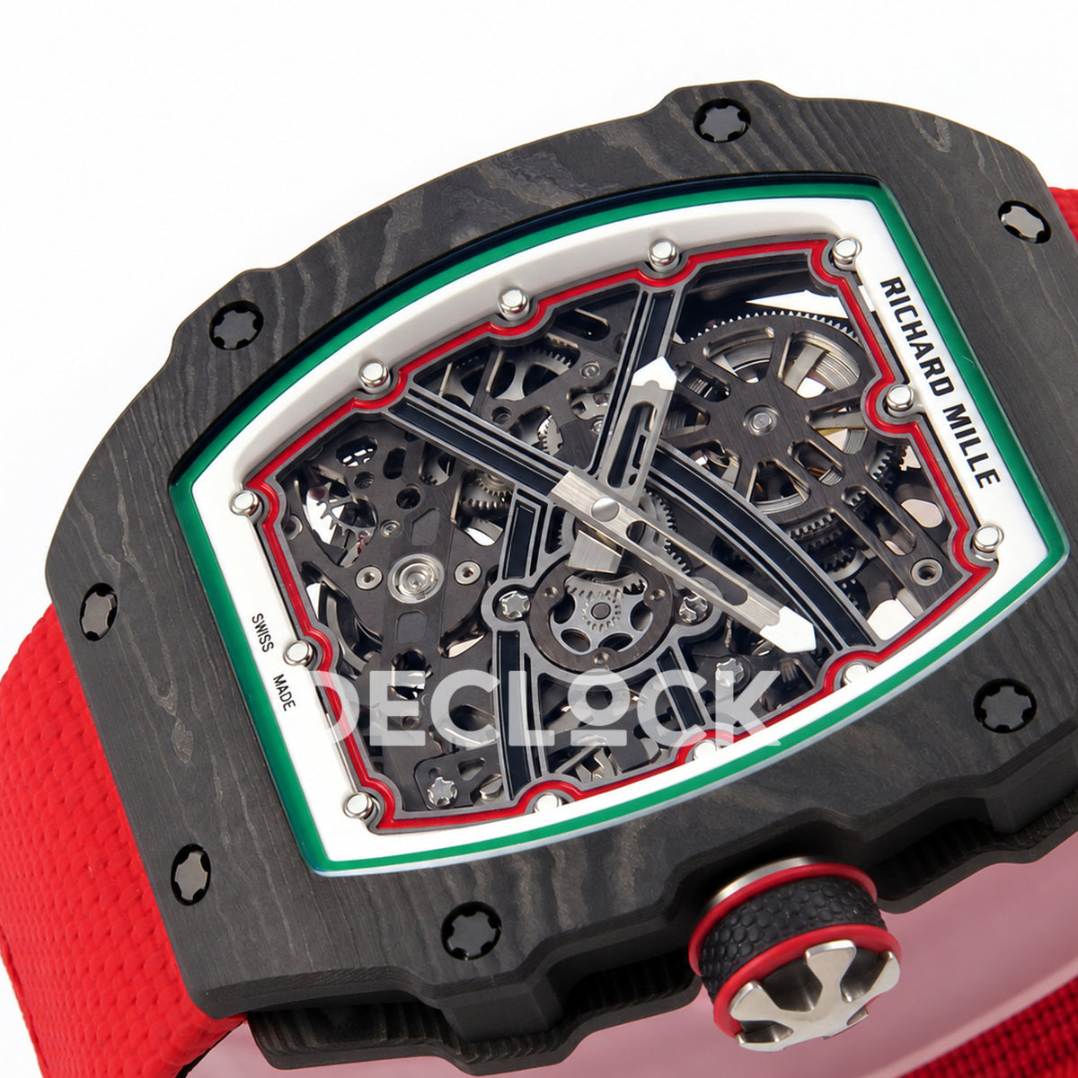 Richard Mille RM67-02 UMI V3 black NTPT Italy Miyota 9015 CRMA7 — crown side dial view