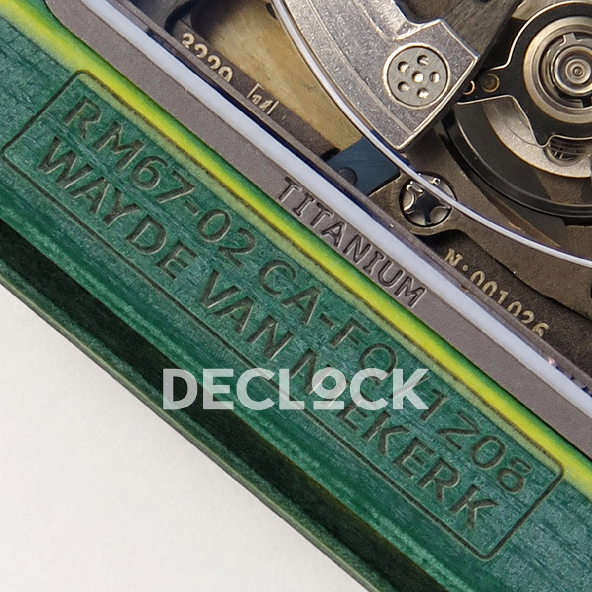Richard Mille RM67-02 UMI V3 Green South Africa — reference engraving