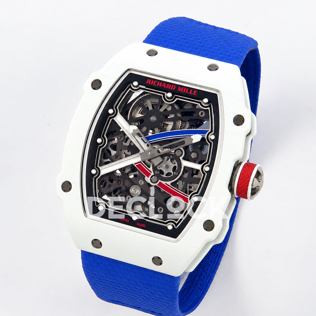 Richard Mille RM67-02 UMI V3 white NTPT France Miyota 9015 CRMA7 — angled dial view