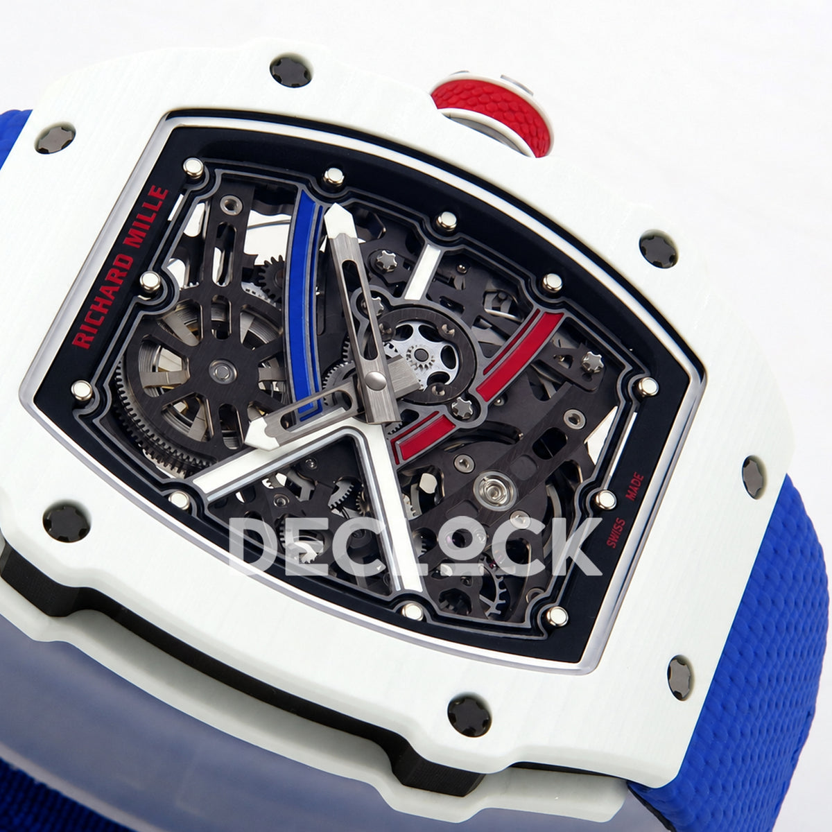 Richard Mille RM67-02 UMI V3 white NTPT France Miyota 9015 CRMA7 — angled skeleton detail