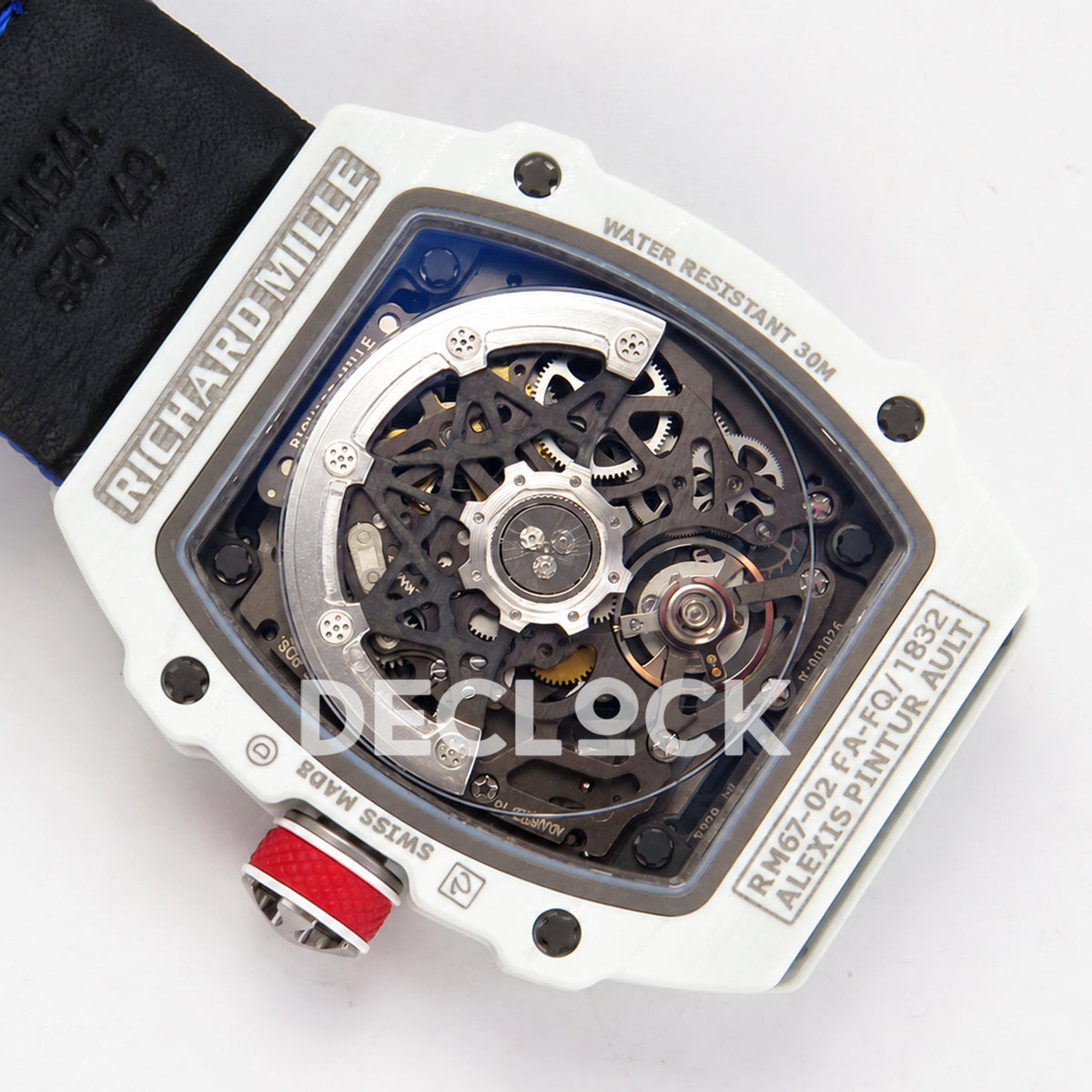 Richard Mille RM67-02 UMI V3 white NTPT France Miyota 9015 CRMA7 — caseback rotor view