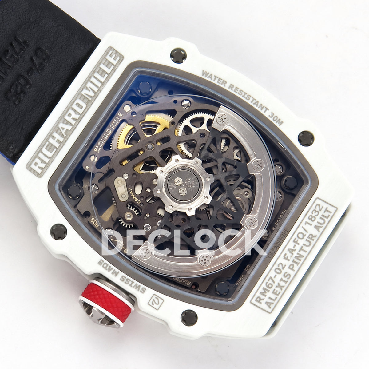 Richard Mille RM67-02 UMI V3 white NTPT France Miyota 9015 CRMA7 — caseback view