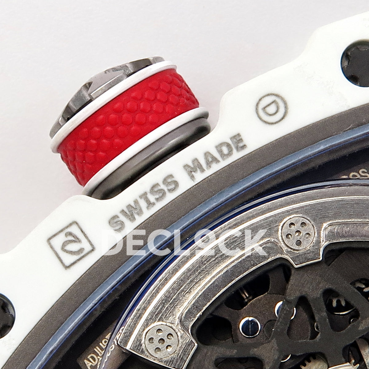 Richard Mille RM67-02 UMI V3 white NTPT France Miyota 9015 CRMA7 — crown and caseback detail