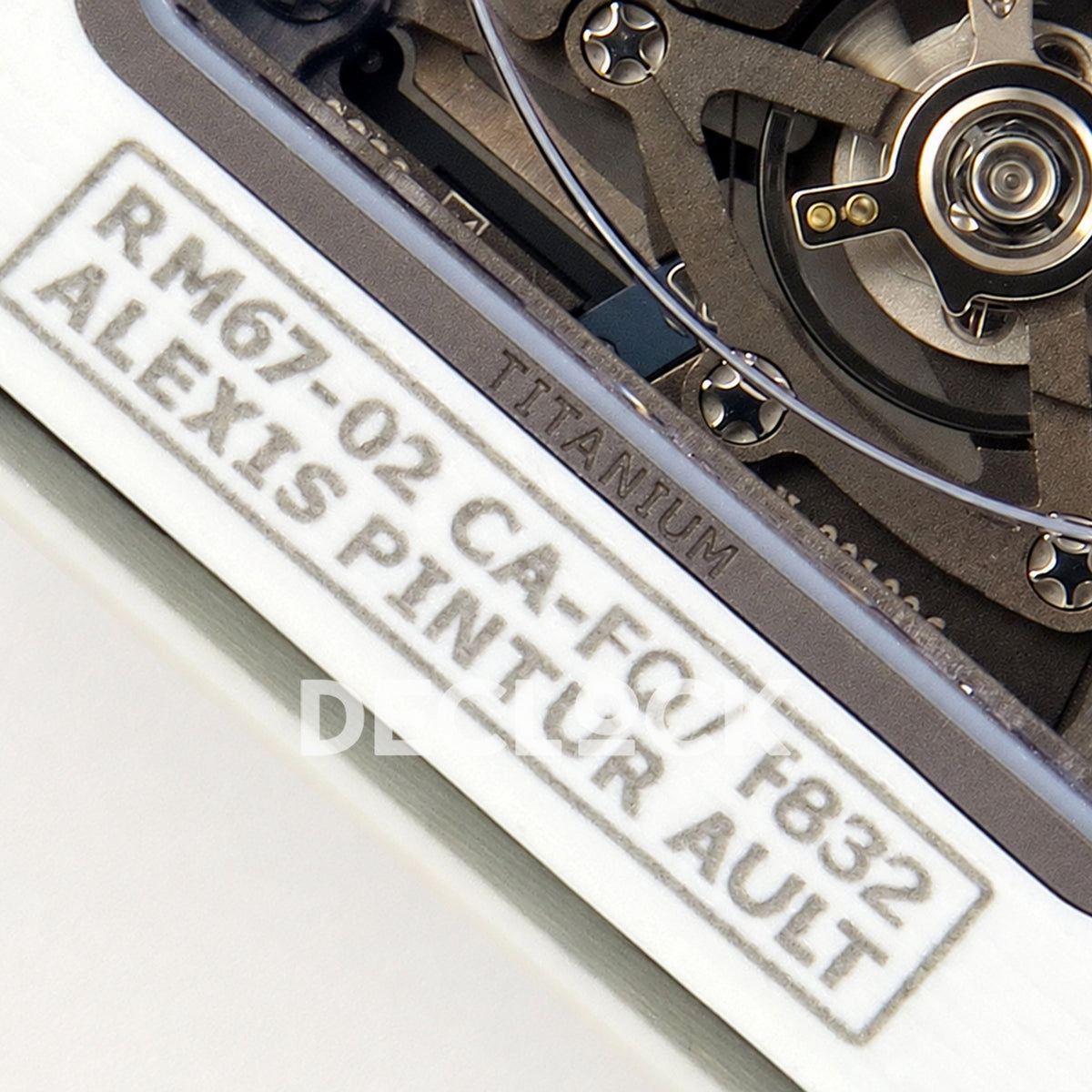 Richard Mille RM67-02 UMI V3 white NTPT France Miyota 9015 CRMA7 — reference engraving