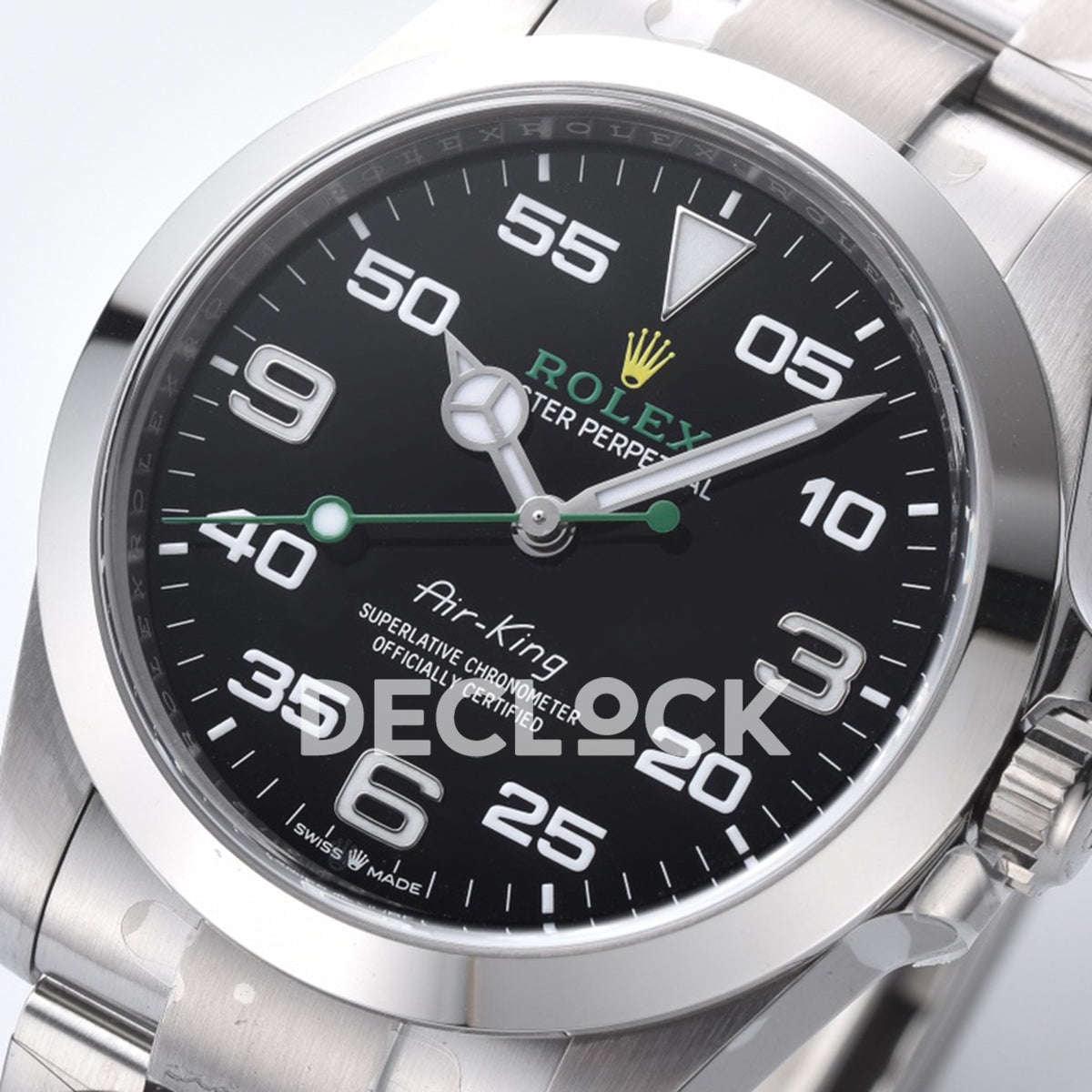 Rolex Air-King 126900 Clean black dial 40mm VR3230 replica - dial close up view