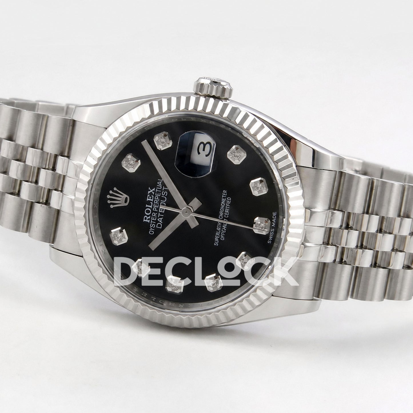 Rolex Datejust 36mm 116234 Black Diamond Dial JRF VR3135 Replica