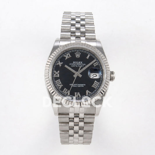 Rolex Datejust 36mm 116234 Black Roman Dial JRF VR3135 Super Clone