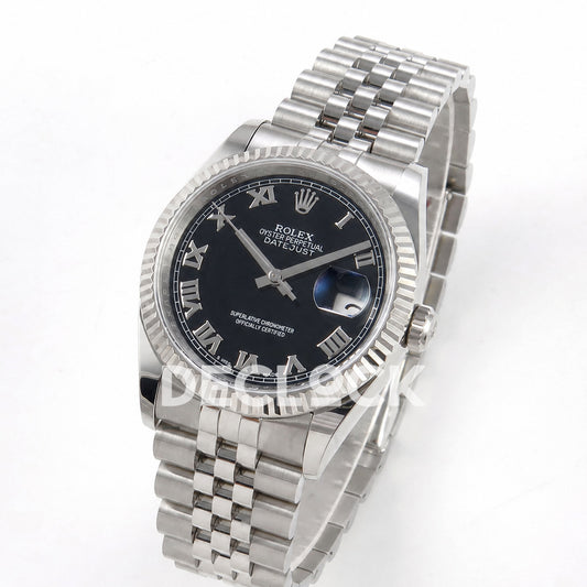 Rolex Datejust 36mm 116234 Black Roman Dial JRF VR3135 Super Clone