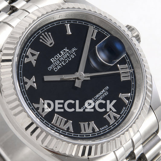 Rolex Datejust 36mm 116234 Black Roman Dial JRF VR3135 Super Clone