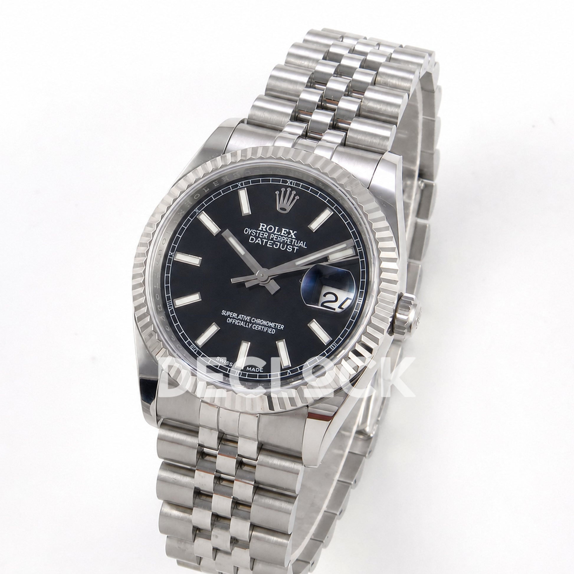 Rolex Datejust 36mm 116234 Black Stick Dial JRF VR3135 Replica