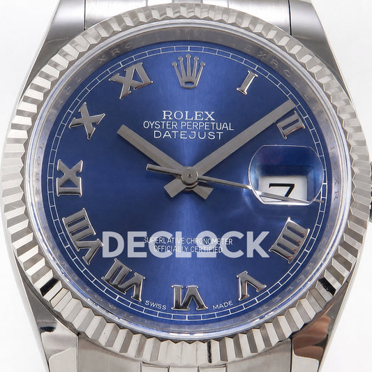 Rolex Datejust 36mm 116234 Blue Roman Dial JRF VR3135 Replica