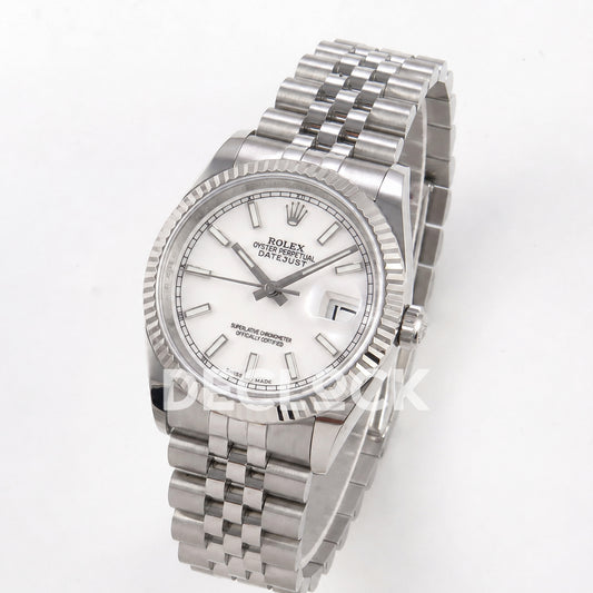 Rolex Datejust 36mm 116234 White Stick Dial JRF VR3135 Replica