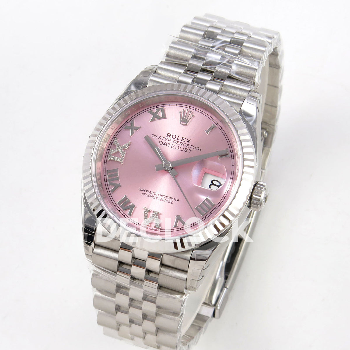 Rolex Datejust 126234 VSF Pink Diamonds Roman Jubilee VS3235 V2 replica - three quarter front