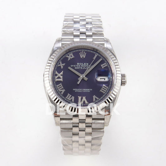 Rolex Datejust 126234 VSF Purple Diamonds Roman Jubilee VS3235 V2 replica - front