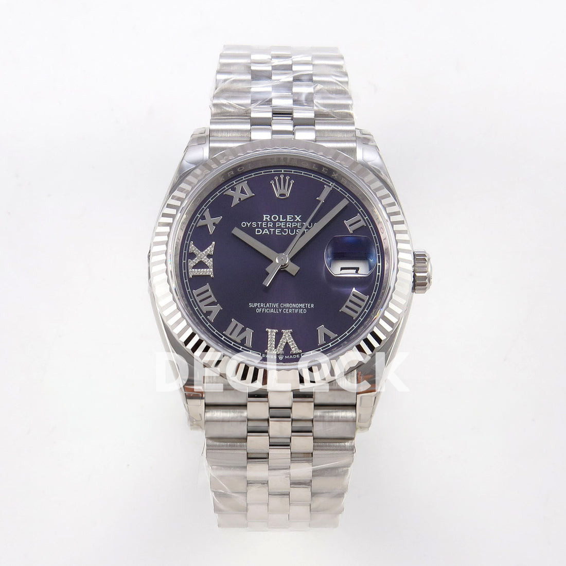 Rolex Datejust 126234 VSF Purple Diamonds Roman Jubilee VS3235 V2 replica - front 126234