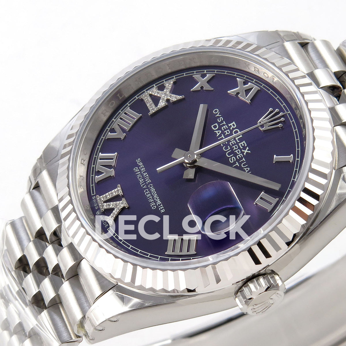 Rolex Datejust 126234 VSF Purple Diamonds Roman Jubilee VS3235 V2 replica - dial right angle