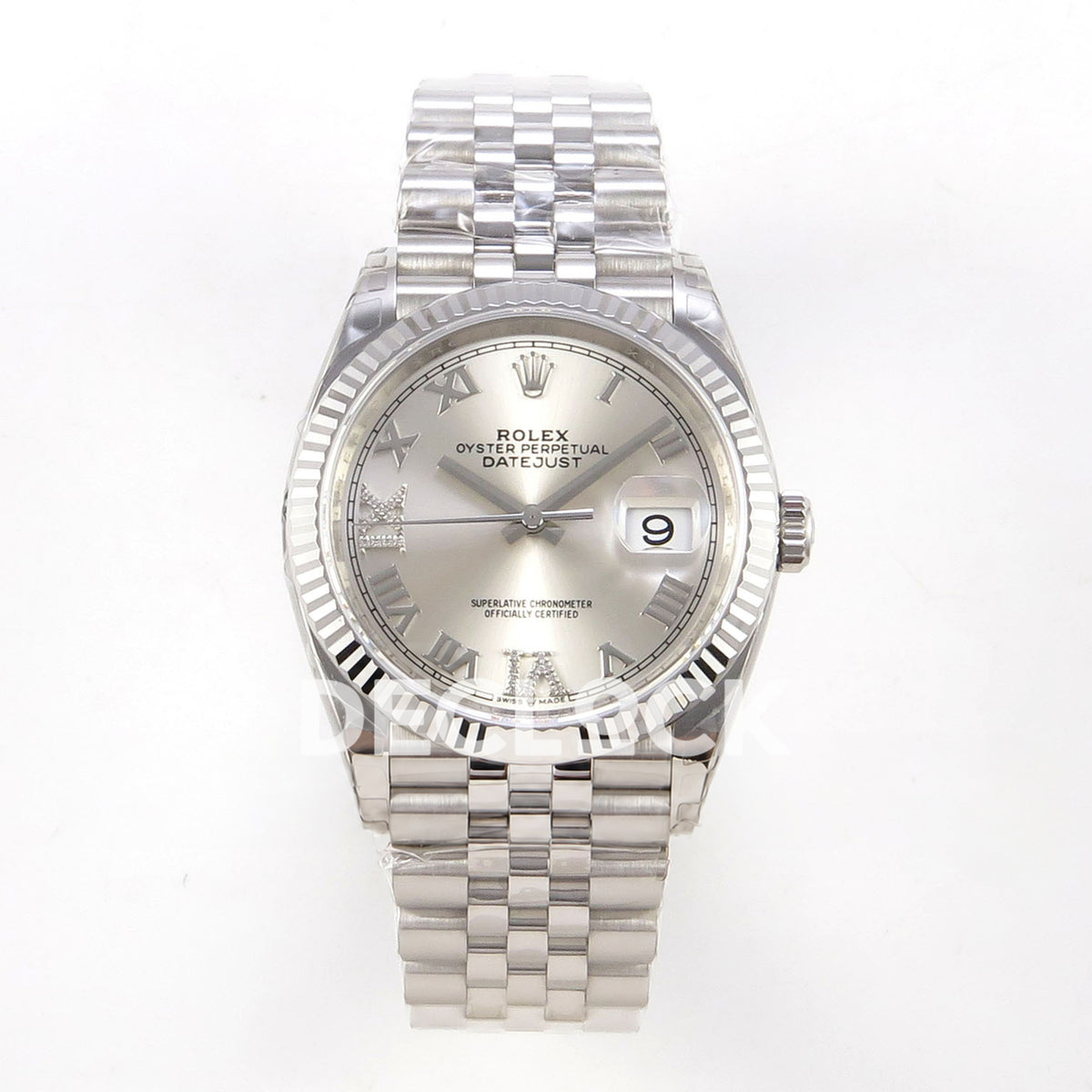 Rolex Datejust 126234 VSF Silver Diamonds Roman Jubilee VS3235 V2 replica - front