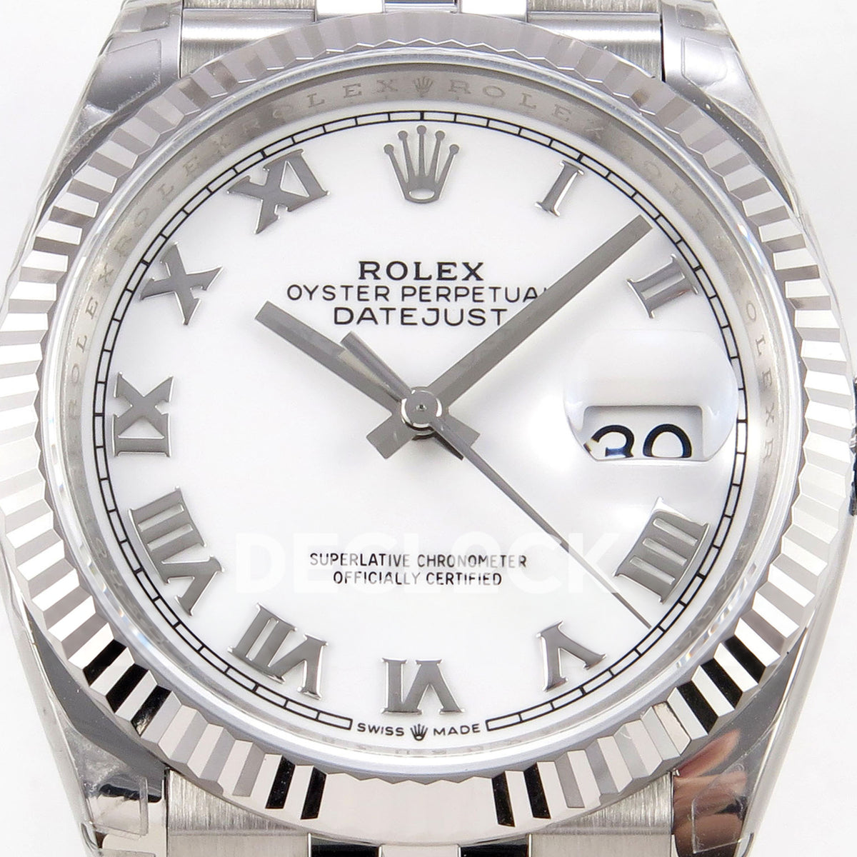 Rolex Datejust 126234 VSF White Roman Jubilee VS3235 V2 replica - dial closeup