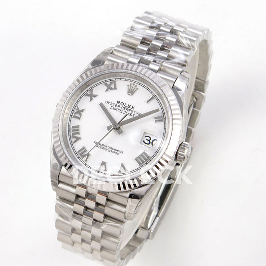 Rolex Datejust 126234 VSF White Roman Jubilee VS3235 V2 replica - three quarter front