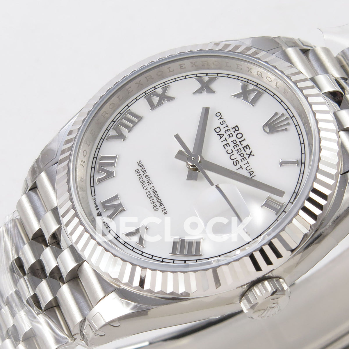 Rolex Datejust 126234 VSF White Roman Jubilee VS3235 V2 replica - dial right angle